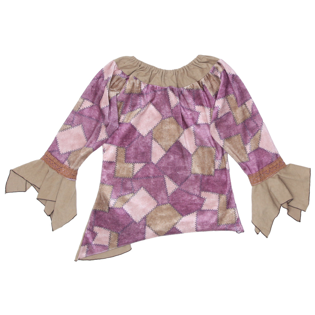 Y2K Geometric Velvet Long Sleeve Top - Fashion Rerun Vintage Migration_Tops