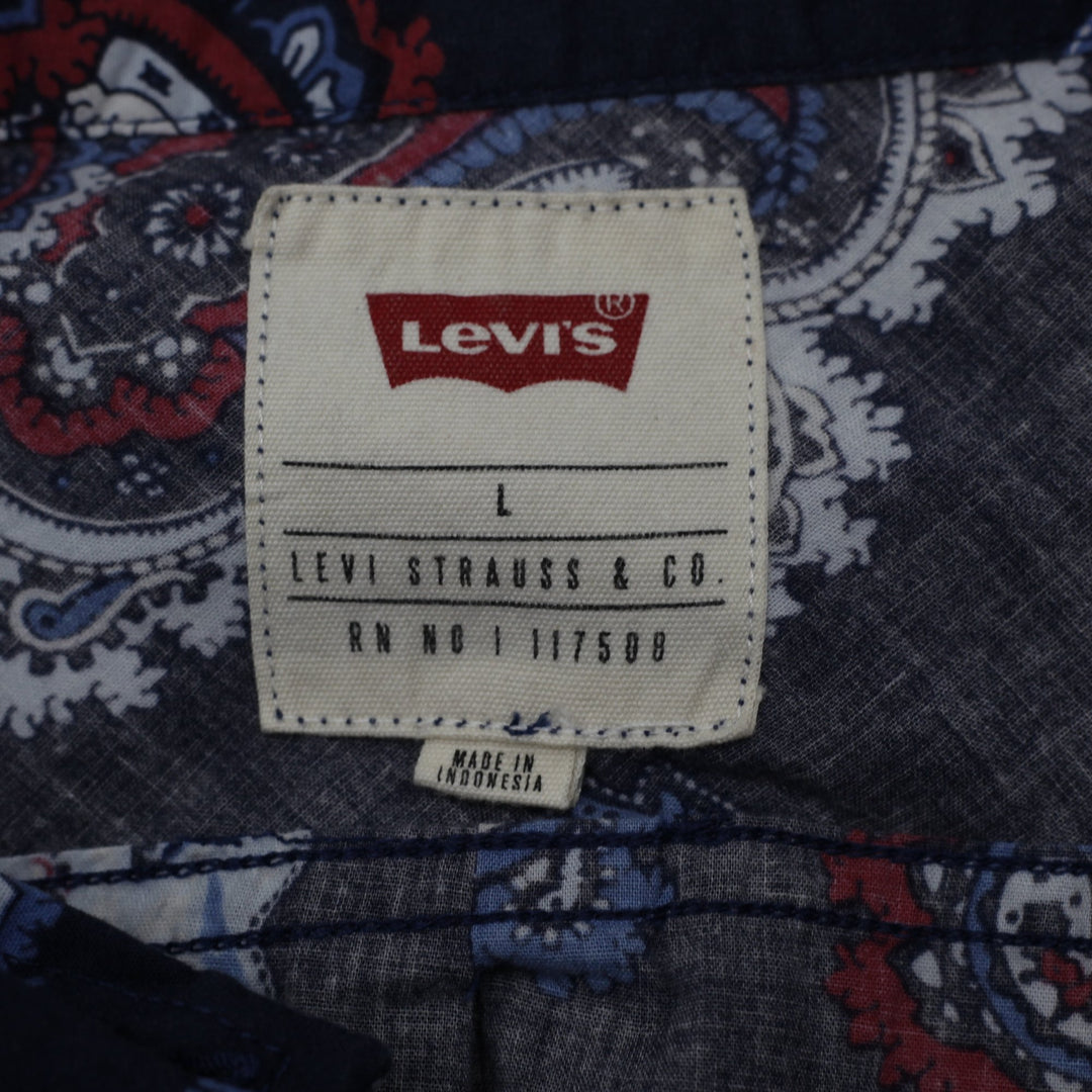 Mens Levi's Short Sleeve Paisley Button Down Shirt Size L