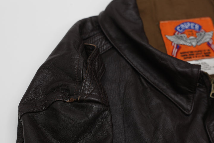 Vintage Cooper A-2 U.S Air Force Flight Goatskin Leather Jacket Made In USA