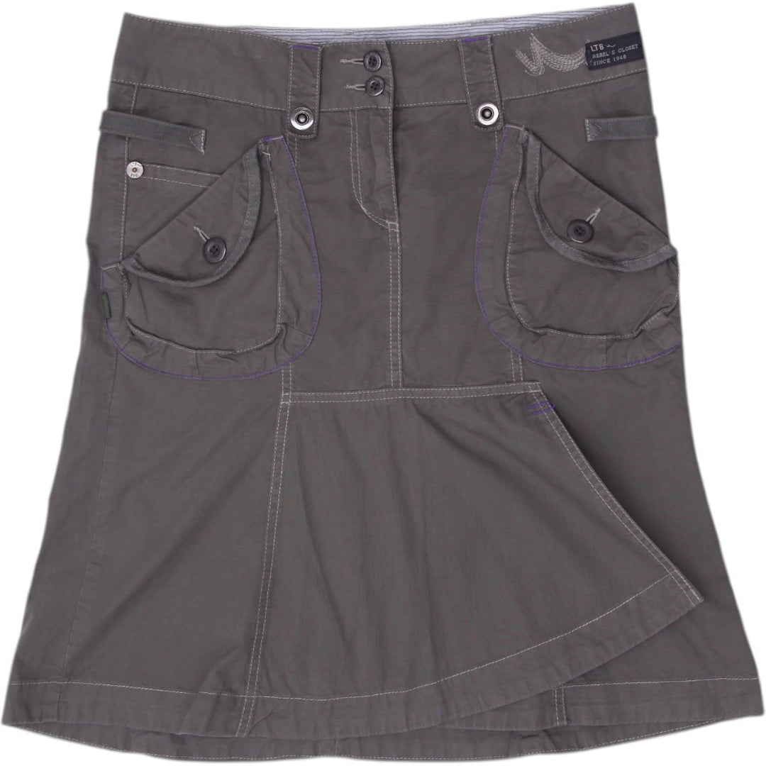 Y2K Ladies LTB 1948 Gorpcore Flared Pocket Cargo Utility Mini Skirt Size S