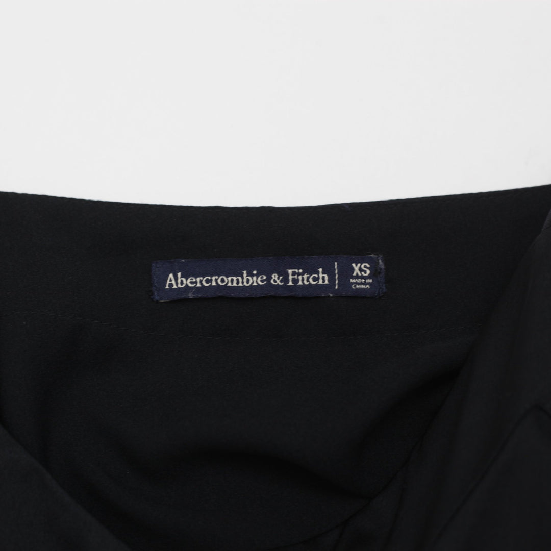 Y2K Ladies Abercrombie & Fitch Camisole Black Button V-Neck