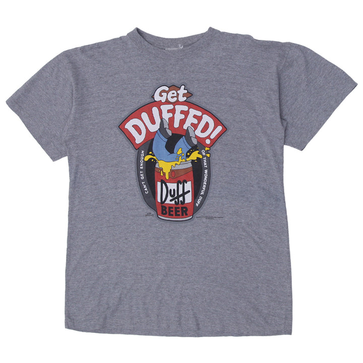 Vintage 1998 The Simpsons Get Duffed T-Shirt, Gray Size L - Fashion Rerun Vintage Migration_T-Shirt