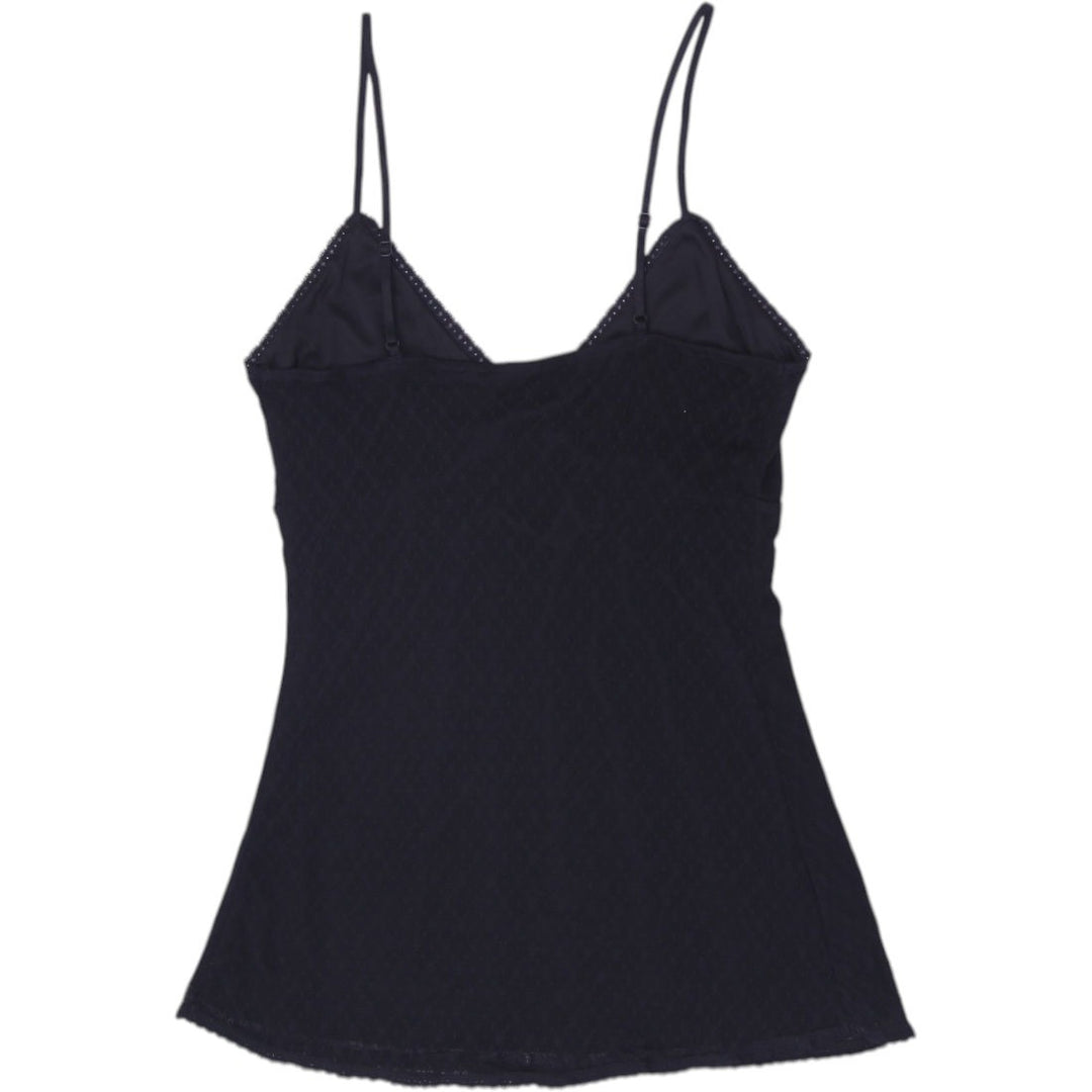 Ladies No Boundaries Black Lace Trim Mesh Camisole Strappy Top