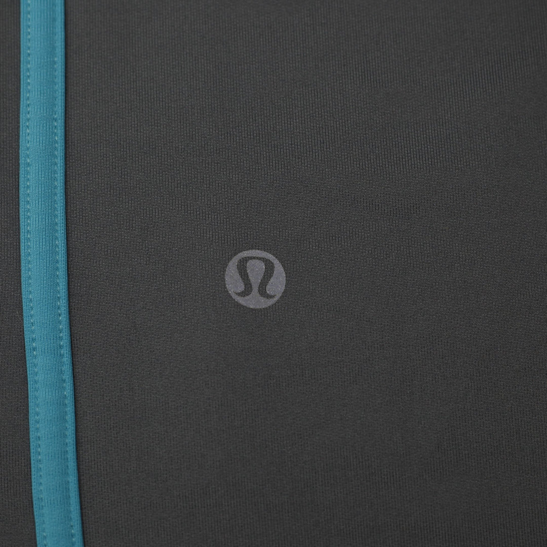 Ladies Lululemon Gray & Turquoise Piping Straight Leg Athletic Pants