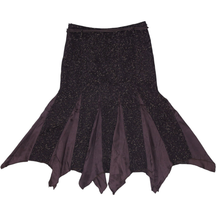 Y2K Ladies Parsing Skirt Brown Floral Boho Gypsy Style