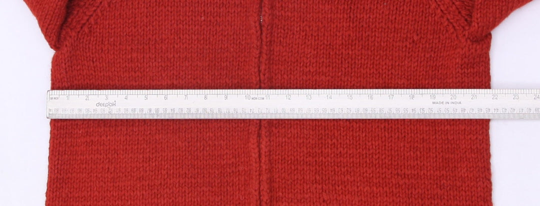 Vintage Mens Wool Cardigan Red Embroidered Graphic Zip Size L | Migration_Knitwear & Sweaters - View 10 | Fashion Rerun