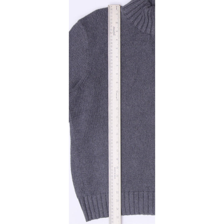Mens Polo Ralph Lauren Quarter Zip Knit Sweater Gray Embroidered Pony