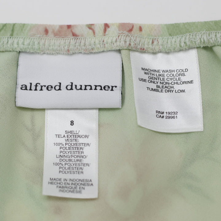Y2K Ladies Alfred Dunner Skirt Green Floral Pattern Polyester