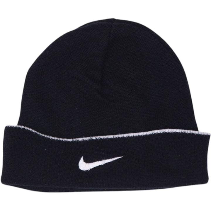 Mens Embroidered Nike Logo Black Knitted Beanie
