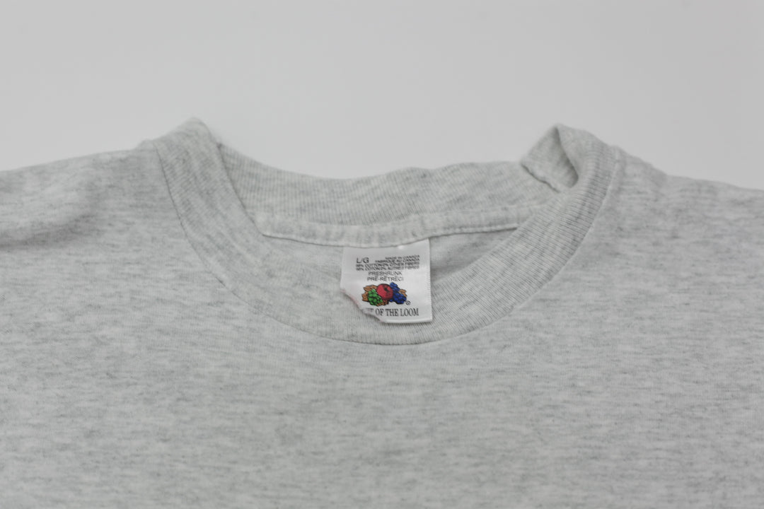 Vintage NFL Los Angeles Raiders T-Shirt Single Stitch Gray Fruit of the Loom L