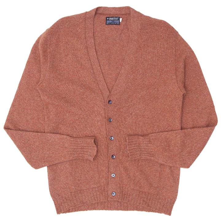 Vintage Puritan Hombre Button-Up Knit Cardigan - Rust Brown - Men's Size XL - Fashion Rerun Vintage Migration_Sweaters