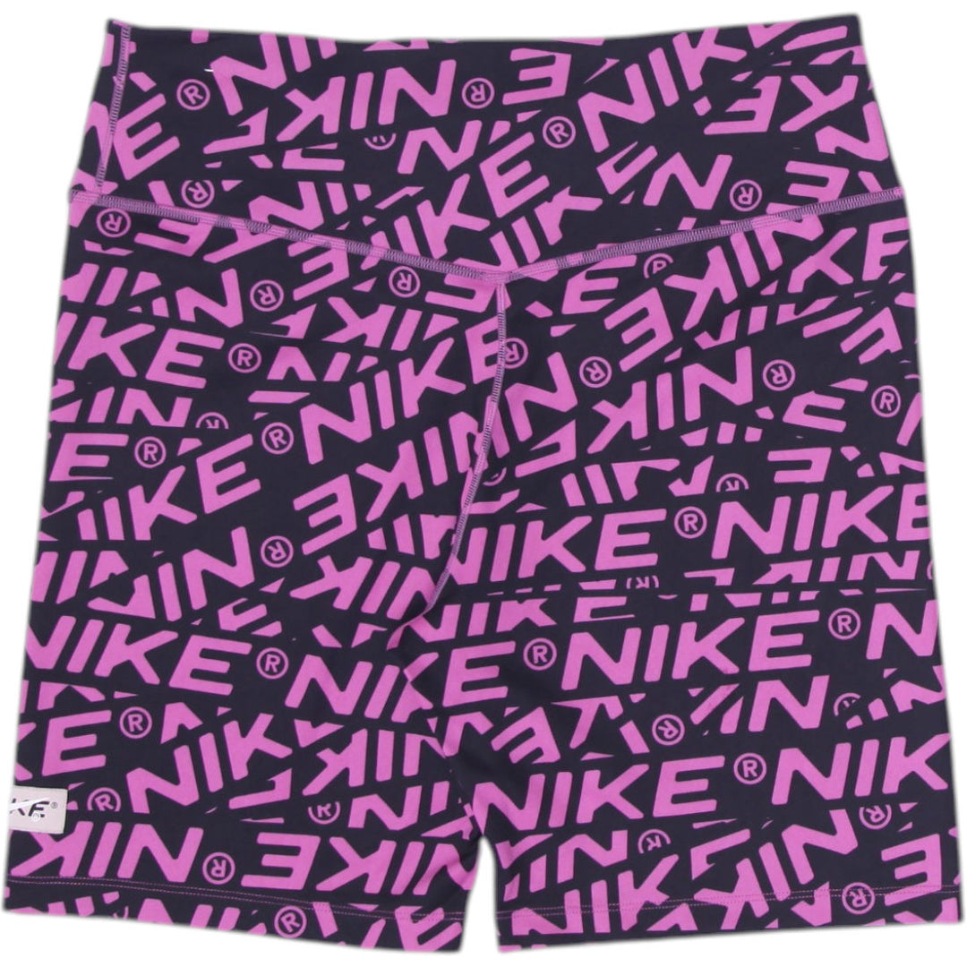 Ladies Nike Dri-FIT Shorts Black Pink Logo Activewear Size L