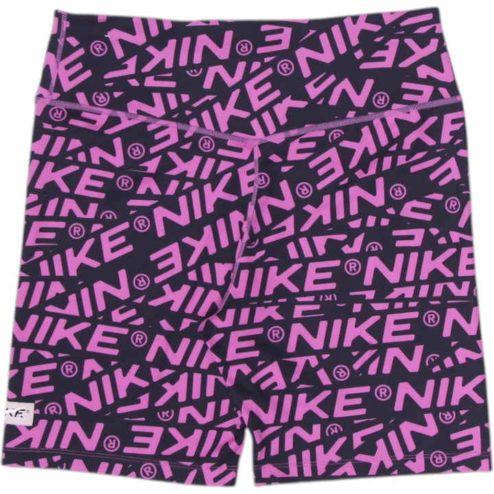 Ladies Nike Dri-FIT Shorts Black Pink Logo Activewear Size L