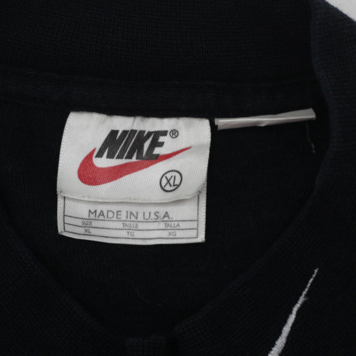 90's Vintage Nike Swoosh Embroidered Mock Long Sleeve T-Shirt  Black Made in USA XL - Fashion Rerun Vintage Migration_T-Shirt
