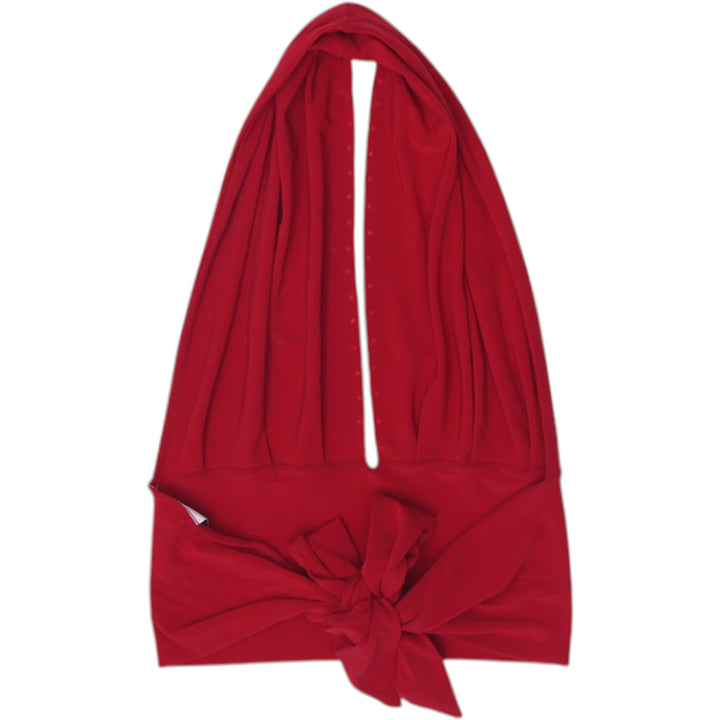 Y2K Ladies Cheryl Creations Red Ruched Halter Top with Stud Detail