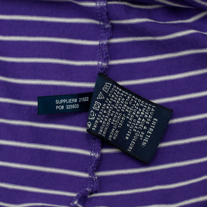 Ladies Ralph Lauren Golf Classic Golf Fit Striped Polo T-Shirt Purple Size S