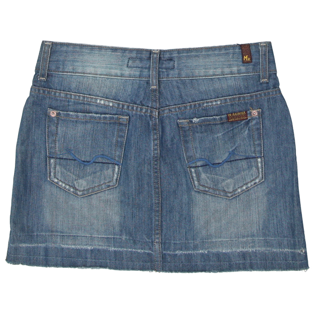 Y2K Denim Frayed Mini Skirt - Fashion Rerun Vintage Migration_Skirt