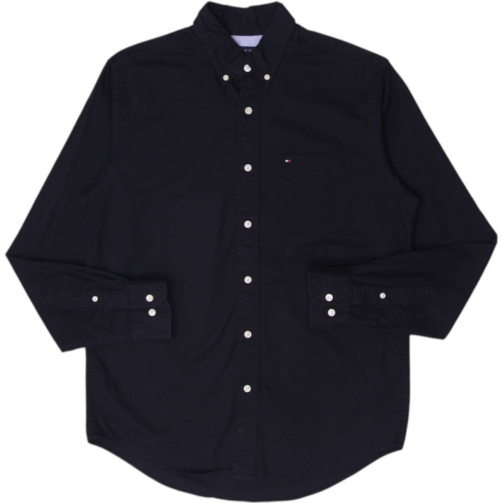 Mens Tommy Hilfiger Classic Fit Black Button Down Long Sleeve Shirt Size S