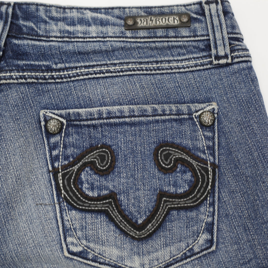 Y2K Ladies ReRock Distressed Low-Rise Denim Shorts Size 26