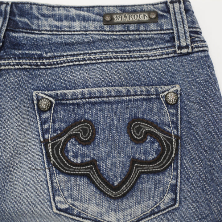 Y2K Ladies ReRock Distressed Low-Rise Denim Shorts Size 26