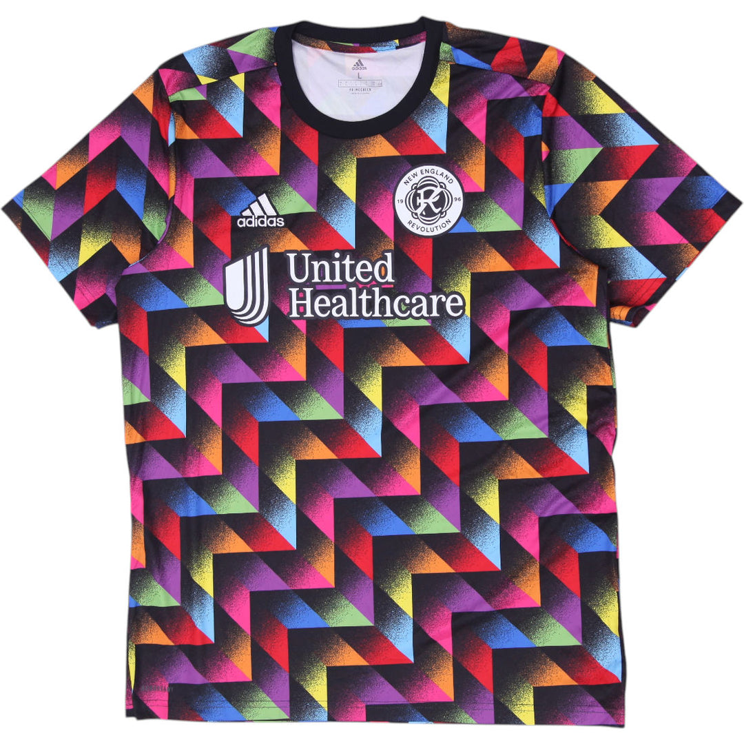 Mens 2021 Adidas MLS New England Revolution Geometric Warm Up Jersey Size L