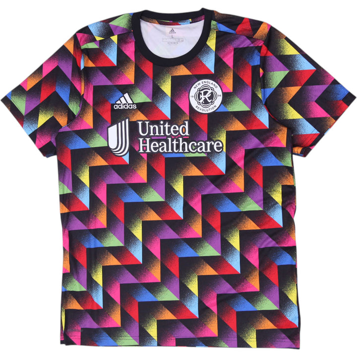 Mens 2021 Adidas MLS New England Revolution Geometric Warm Up Jersey Size L