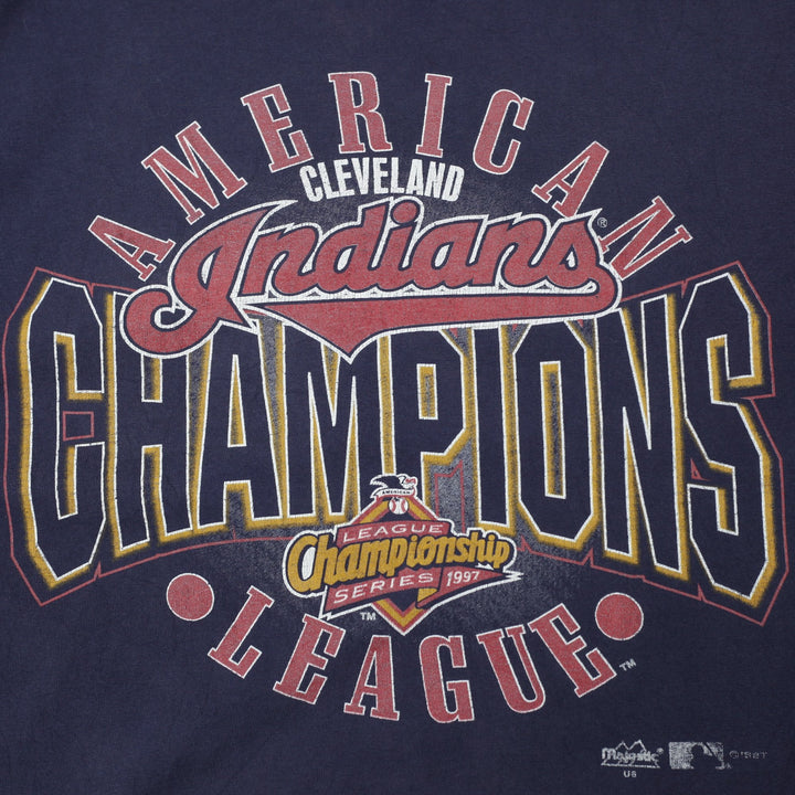 Vintage 1997 Cleveland Indians American League Champions Made in USA Size XL