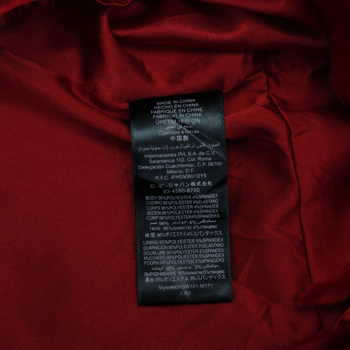 Y2K Ladies Bebe Strapless Red Pleated Top Size M
