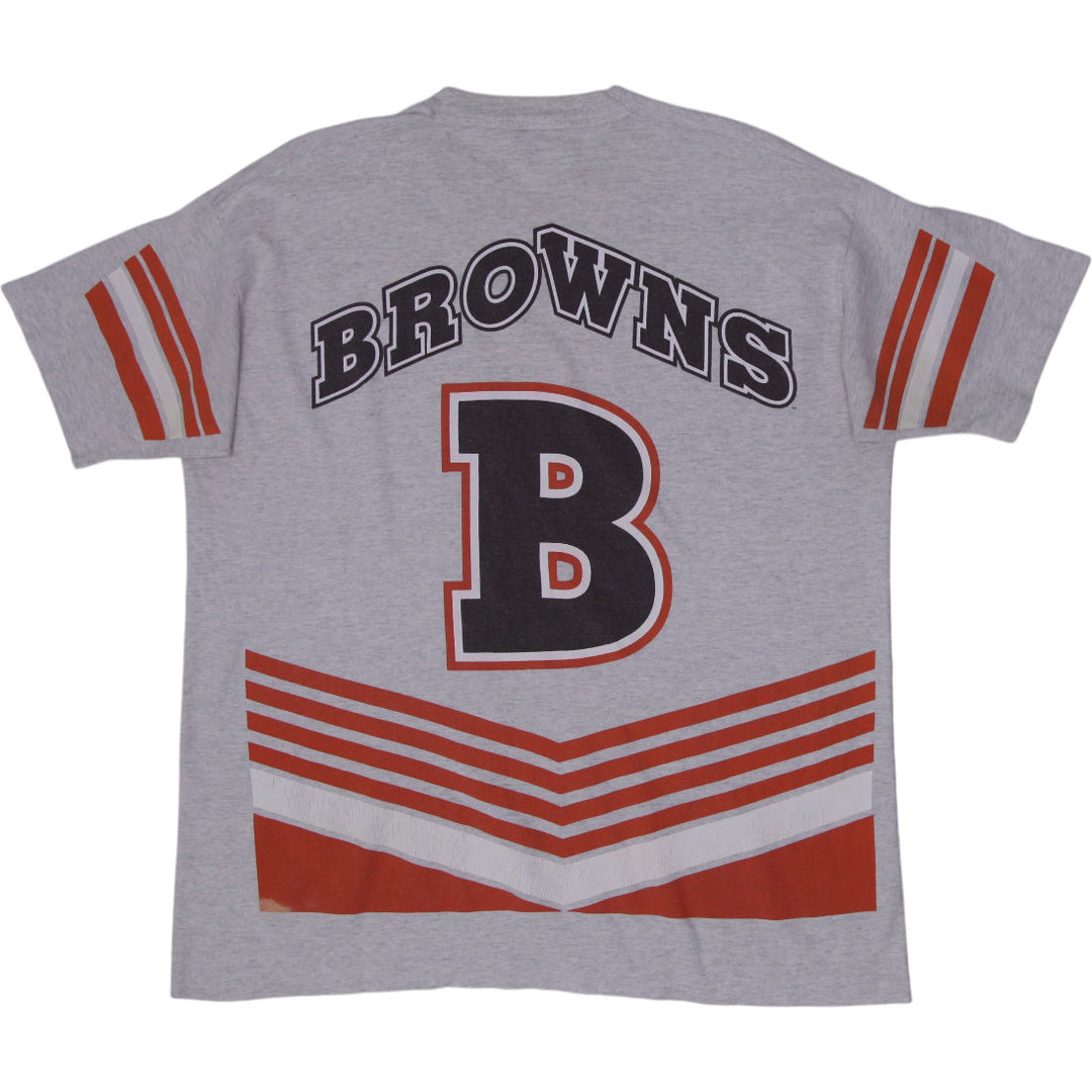 Vintage Mens Salem T-Shirt Gray Cleveland Browns NFL Graphic S.Stitch Size L