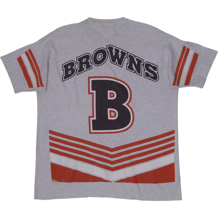 Vintage Mens Salem T-Shirt Gray Cleveland Browns NFL Graphic S.Stitch Size L