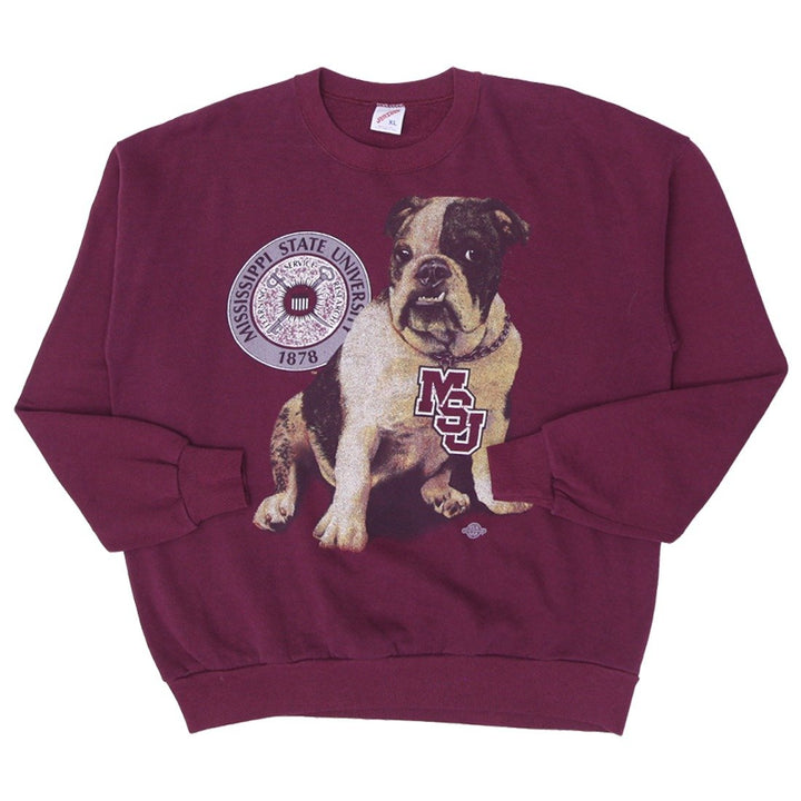 Vintage Jerzees Mississippi State Bulldogs Crewneck Sweatshirt Made In USA