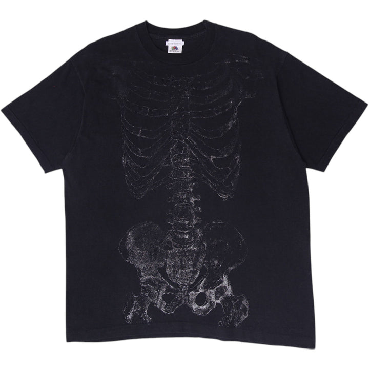 Vintage Mens 90s Fruit of the Loom Skeleton Rib Cage T-Shirt