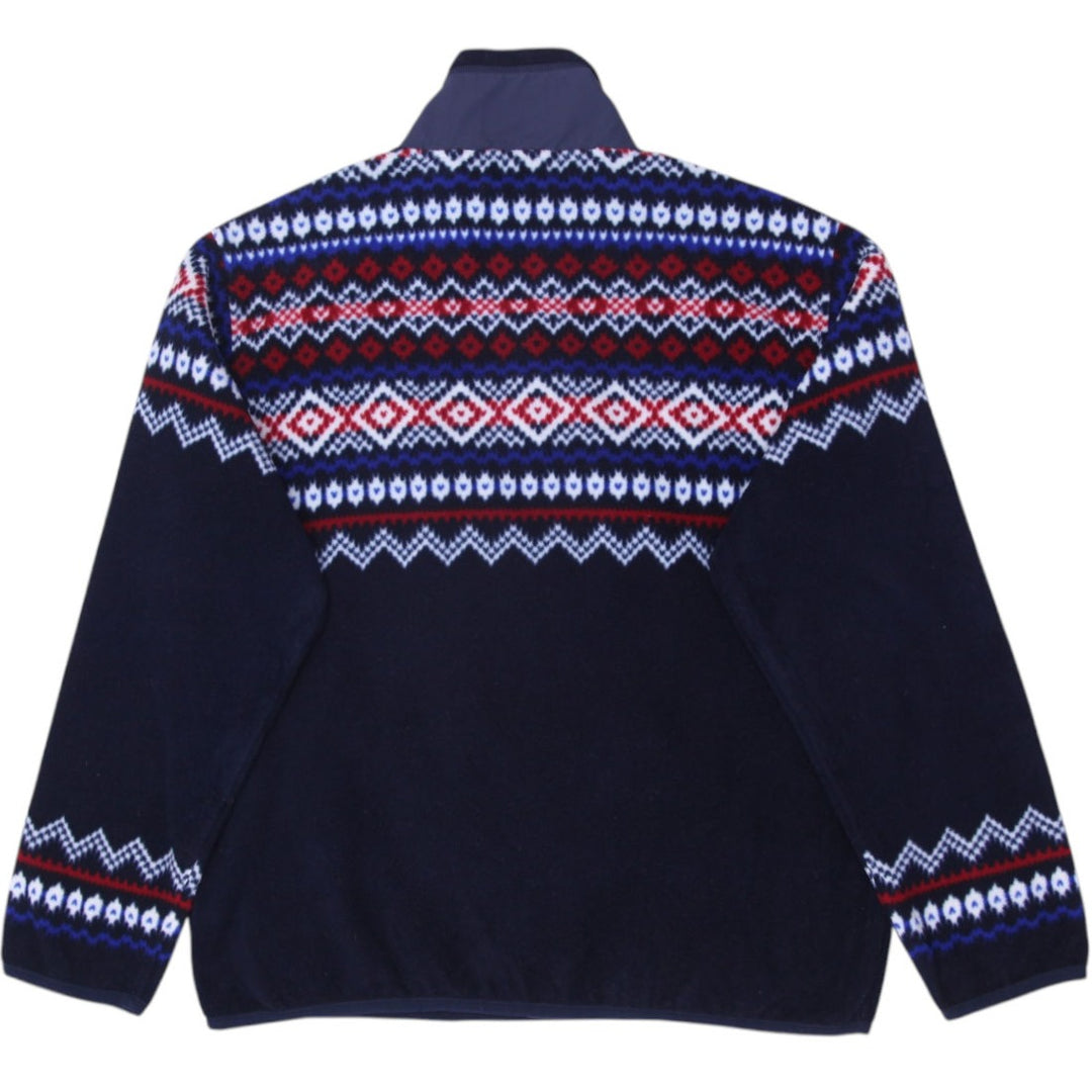Vintage Mens Ralph Lauren Sweater Navy Fair Isle Fleece Quarter Zip | Migration_Knitwear & Sweaters - Side Vi | Fashion Rerun