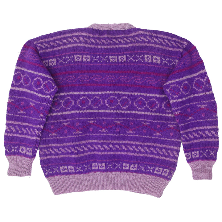 Vintage Hand Made Wool Purple Cardigan Sweater Ladies - Fashion Rerun Vintage Migration_Sweaters