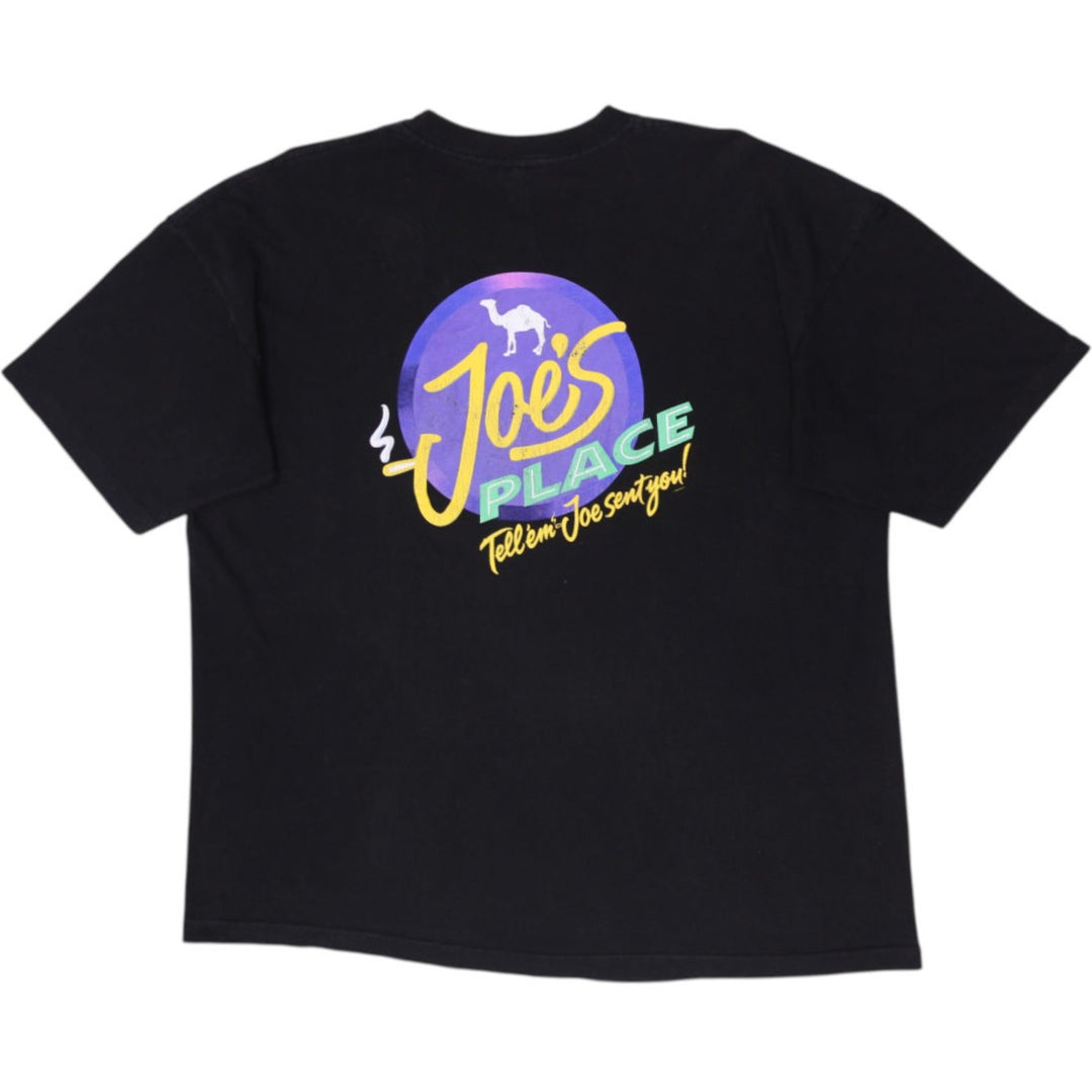 Vintage 90s Camel Cigarettes Joes Place Promo Pocket T-Shirt Black