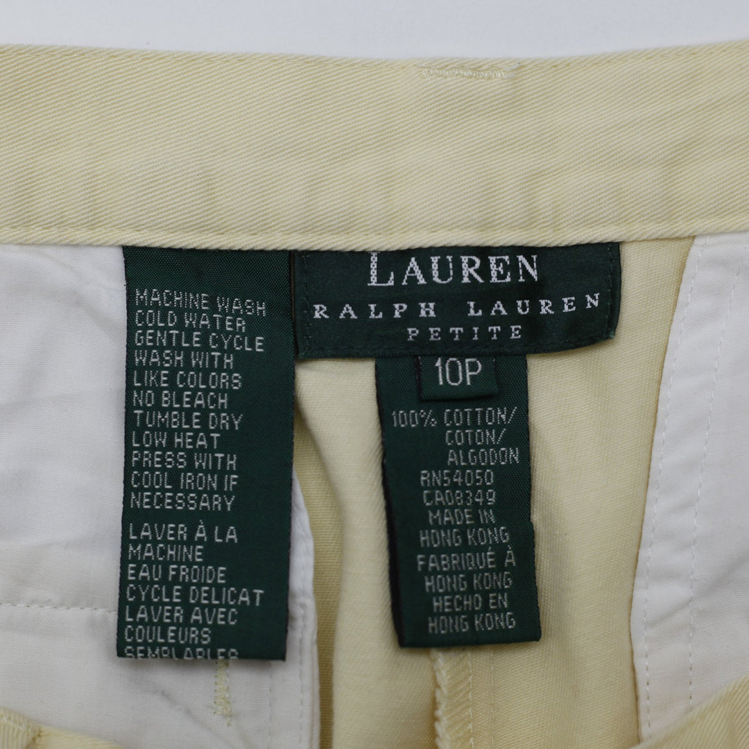 Ladies Ralph Lauren Cotton Casual Pleated Shorts Size 10P | Migration_Shorts - Back View | Fashion Rerun