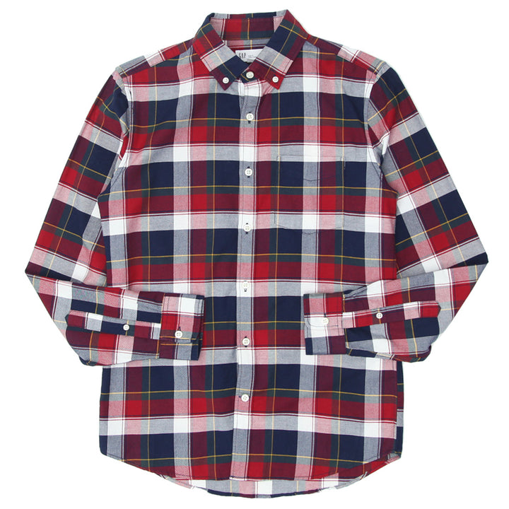 Mens GAP Slim Fit Plaid Long Sleeve Shirt
