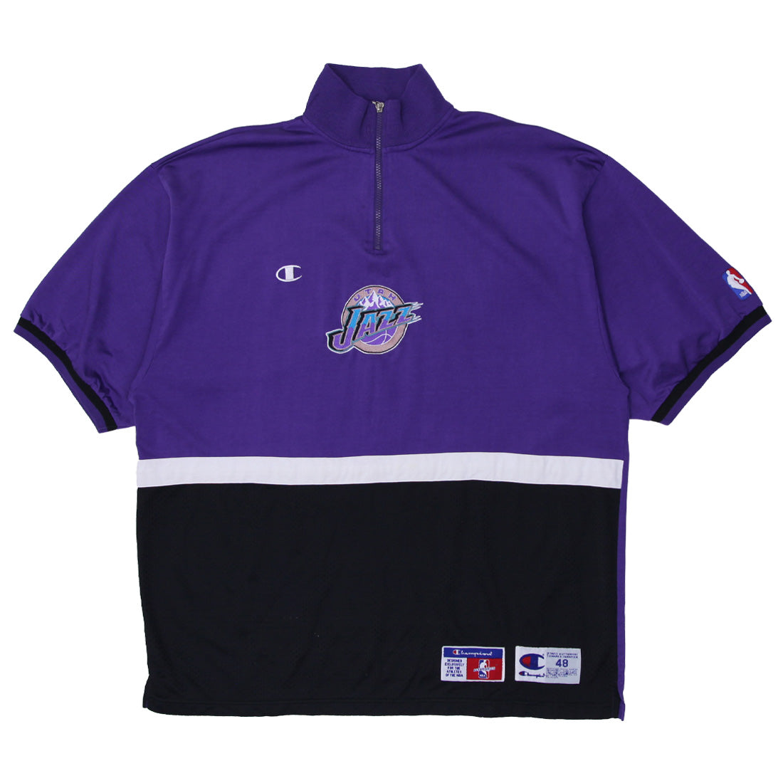 Shop Vintage Champion Utah Jazz Quarter Zip NBA Shooting Shirt