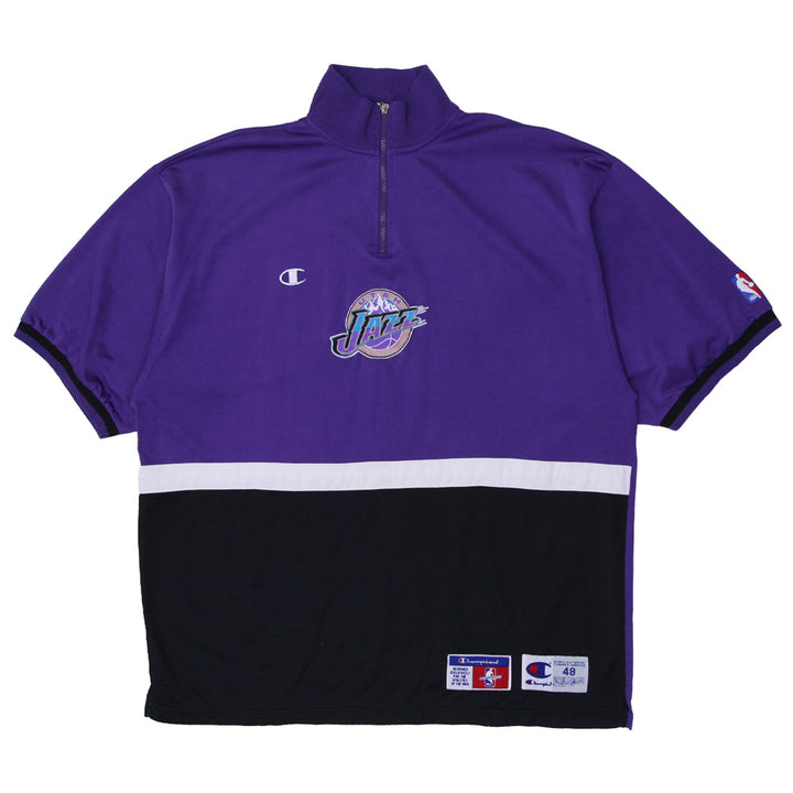 Vintage Champion Utah Jazz Quarter Zip NBA Shooting Shirt Size 48 - Fashion Rerun Vintage Migration_Jersey