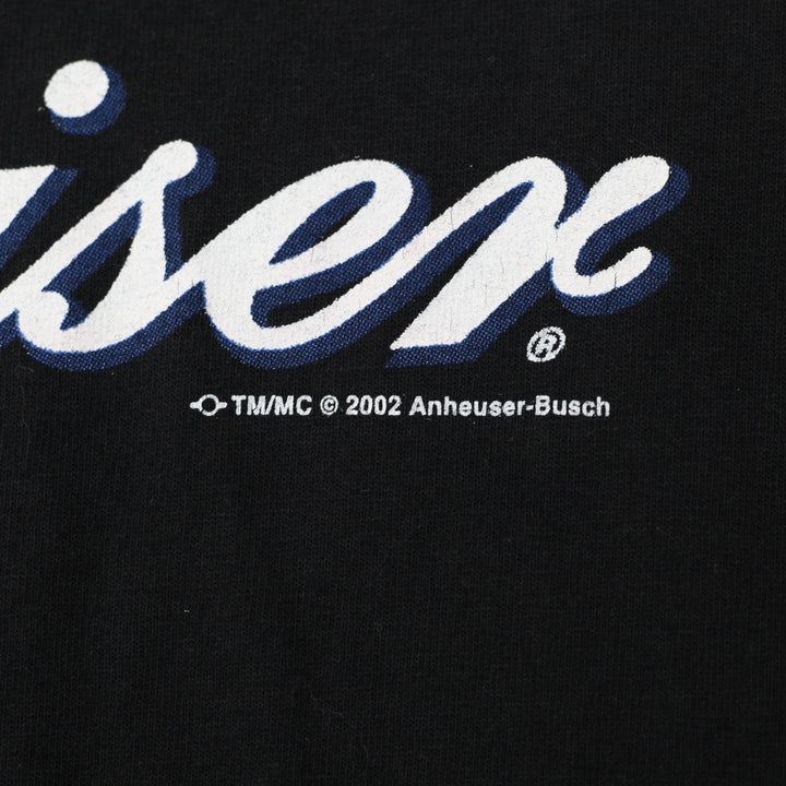 Vintage Mens Budweiser Motorcycle T-Shirt Black Graphic Print | Migration_T-Shirts - Detail View | Fashion Rerun