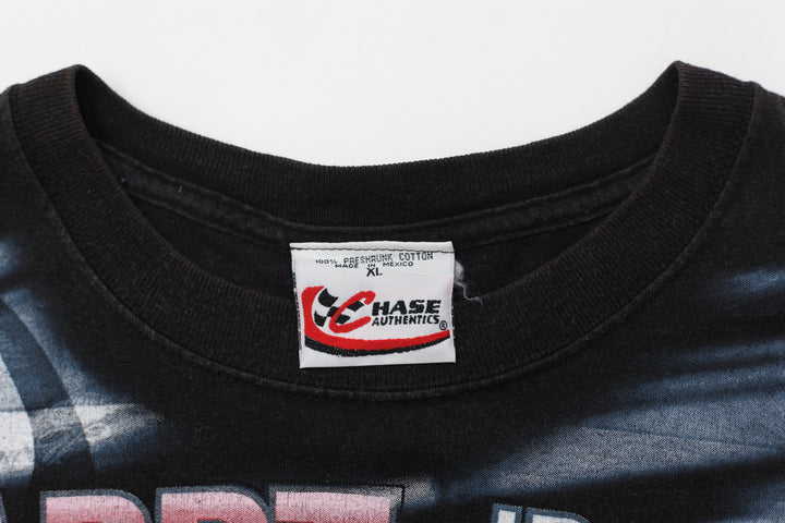 Vintage Dale Earnhardt Jr. AOP Racing T-Shirt Black Chase Authentics XL
