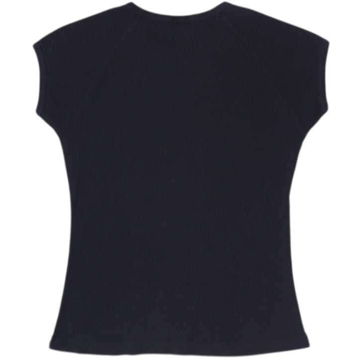 Y2K Sebastian Professional Black Rhinestone Cap Sleeve Baby Tee Top