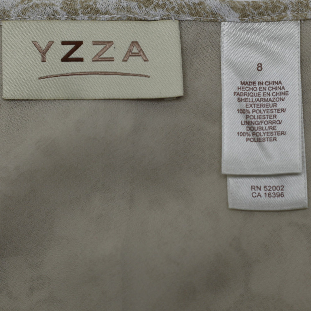Y2K Ladies YZZA Floral Print Cap Sleeve V-Neck Top Lined Size 8