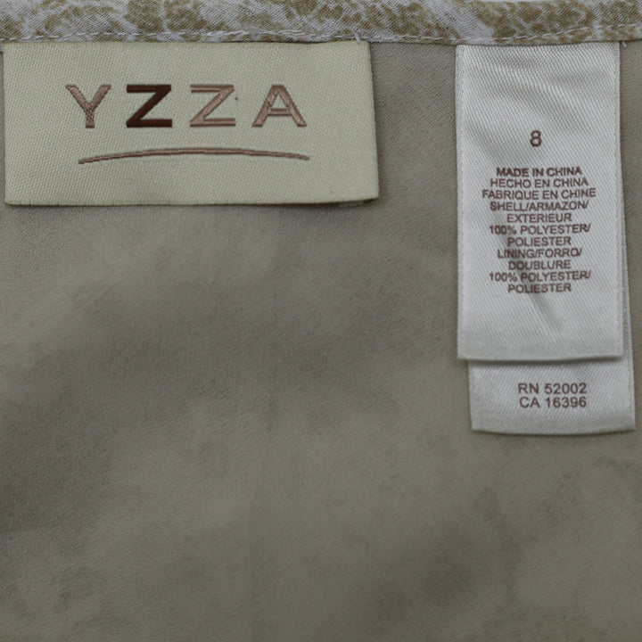 Y2K Ladies YZZA Floral Print Cap Sleeve V-Neck Top Lined Size 8