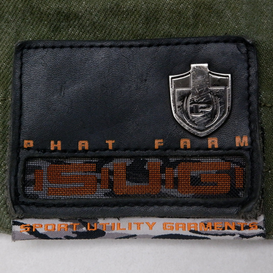 Y2K Mens Phat Farm Sport Utility Full Zip Denim Jacket