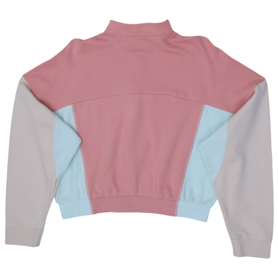 Ladies Adidas Logo Quarter Zip Cropped Sweatshirt