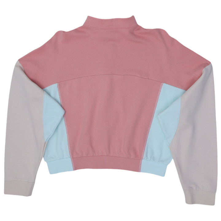 Ladies Adidas Logo Quarter Zip Cropped Sweatshirt