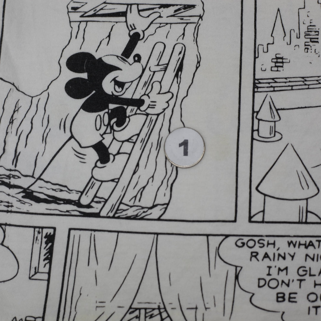 Vintage Mickey Mouse Comic Strip AOP T-Shirt Sherry's Tag USA Made Medium