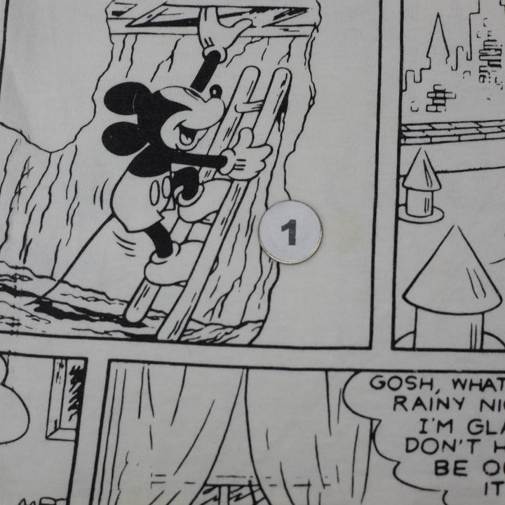 Vintage Mickey Mouse Comic Strip AOP T-Shirt Sherry's Tag USA Made Medium