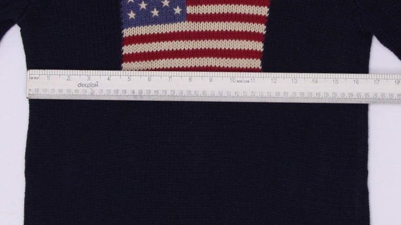 Vintage Polo Ralph Lauren Iconic American Flag Embroidered Star Navy Sweater L